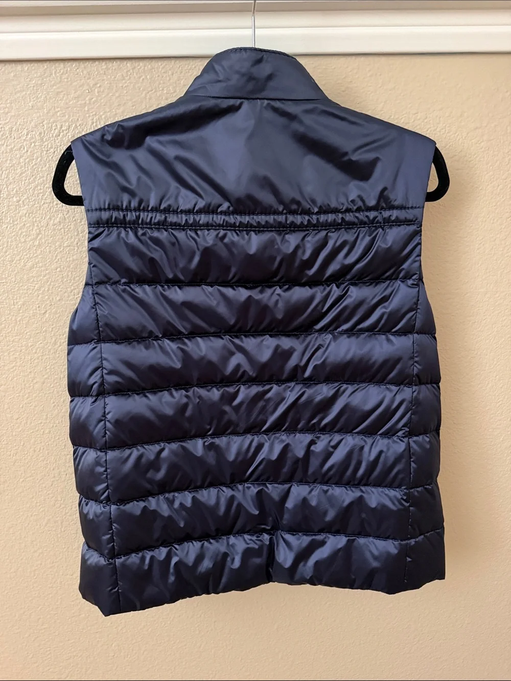 Prada Navy Quilted Puffer Vest with Logo Badge